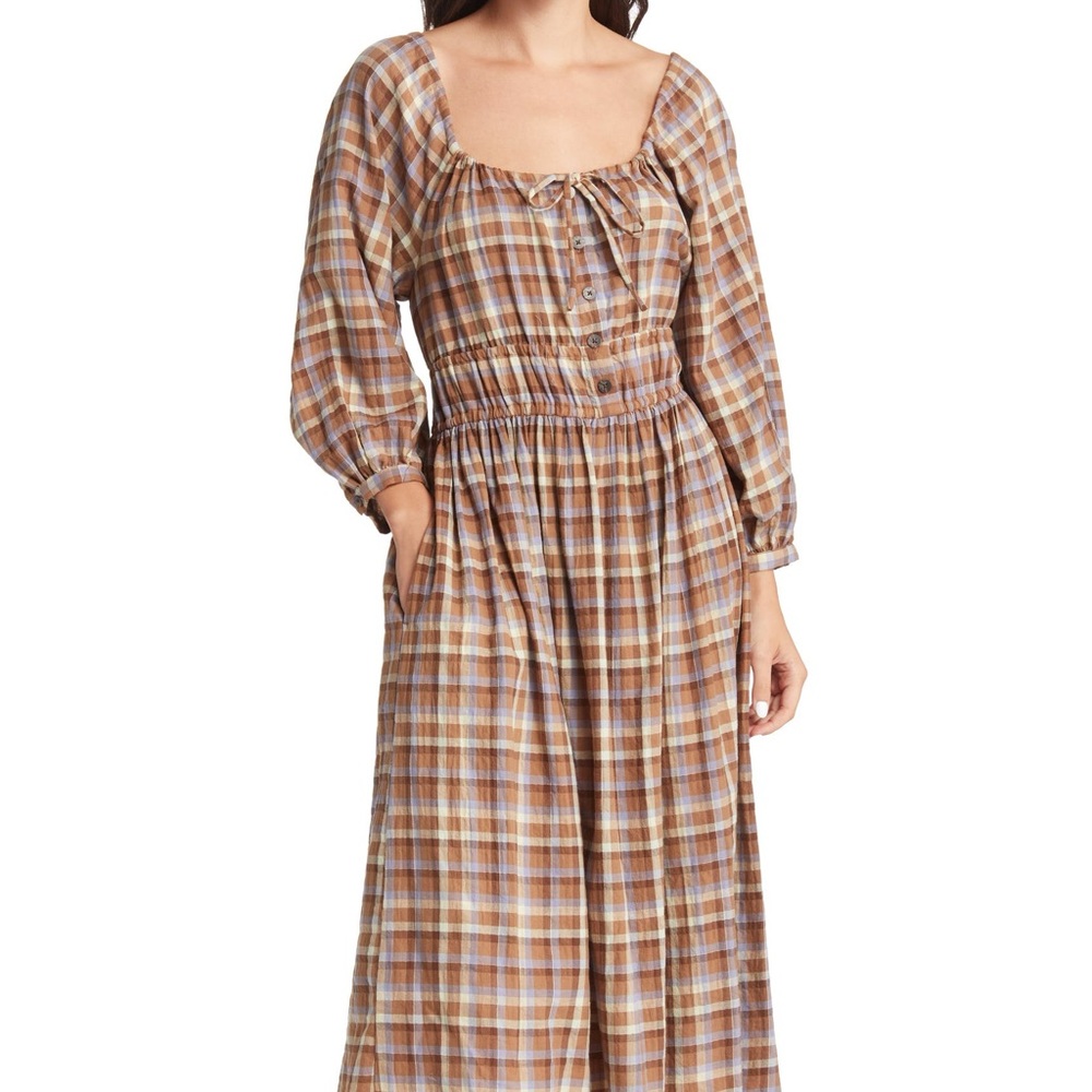 Madewell plaid midi dress